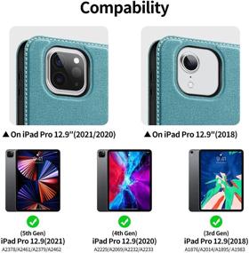 img 3 attached to 📱 BuKoor iPad Pro 12.9 inch 2021/2020/2018 Case Generation with Apple Pencil Holder - PU Leather Folio Smart Stand Magnetic Clasp Shockproof Cover for iPad Pro 12.9 5th/4th/3rd Generation (Tempo Green) - Improved SEO