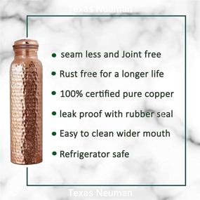 img 3 attached to 🧪 Pure Copper Water Bottle Ayurvedic - Leak Proof 1 Litre Copper Bottle for Yoga and Daily Use - Texas Neuman Copper Water Vessel - 34OZ Copper Bottle with Lid - Great for Health Benefits