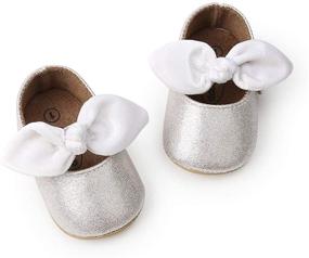 img 1 attached to BENHERO Infant Baby Girls Mary Jane Shoes: Soft Leather, No-Slip Toddler First Walkers with Bownot for Princess Dress | Baby Moccasins Girls Shoes