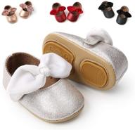 benhero infant baby girls mary jane shoes: soft leather, no-slip toddler first walkers with bownot for princess dress | baby moccasins girls shoes logo