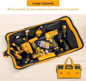 img 2 attached to 🛠️ INGCO 16-Inch Wide Mouth Tool Bag Organizer - Multi-use Tote for Construction, Carpentry, Gardening, Electrician, Home DIY - HTBG28161