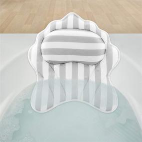 img 4 attached to 🛀 Luxury Spa Bath Pillow with 6 Suction Cups - Neck, Head, Shoulder, and Back Support - Ideal for Hot Tubs and Spas