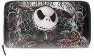 halloween art-inspired women's printed zip around wallet: stylish soft pu clutch holder purse logo