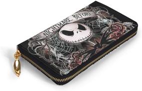 img 2 attached to Halloween Art-inspired Women's Printed Zip Around Wallet: Stylish Soft PU Clutch Holder Purse