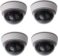 lebote (4 pack) fake dummy security camera: red led light cctv dome camera for effective home security logo