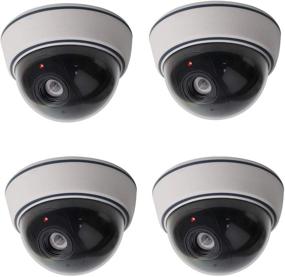 img 4 attached to Lebote (4 Pack) Fake Dummy Security Camera: Red LED Light CCTV Dome Camera for Effective Home Security