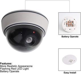 img 2 attached to Lebote (4 Pack) Fake Dummy Security Camera: Red LED Light CCTV Dome Camera for Effective Home Security