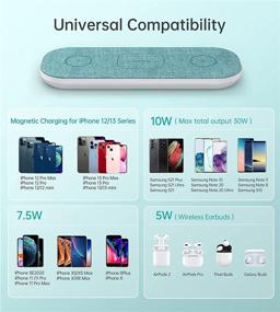 img 3 attached to 3-in-1 Magnetic Wireless Charger - Qi Fast Triple Charging Pad for iPhone 13/12/MagSafe/AirPods - Green