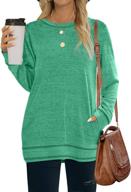 👚 womens sweatshirts crewneck long sleeve shirts: stylish casual tunic tops with pockets | s-2xl sizes available logo