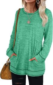 img 2 attached to 👚 Womens Sweatshirts Crewneck Long Sleeve Shirts: Stylish Casual Tunic Tops with Pockets | S-2XL Sizes Available