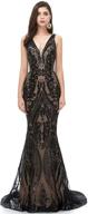 ikerenwedding women's v-neck sequins sleeveless lace-up mermaid evening dress: glamorous style for special occasions logo