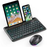 🖥️ versatile multi-device bluetooth keyboard and mouse combo - mac os, ipad, android, windows - black logo