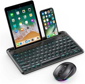 img 4 attached to 🖥️ Versatile Multi-Device Bluetooth Keyboard and Mouse Combo - Mac OS, iPad, Android, Windows - Black