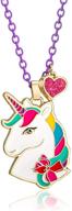 🦄 jojo siwa unicorn heart charm pendant necklace, 16 inch + 3 inch extender chain, multi-color, medium size (nh00674yl-16) logo