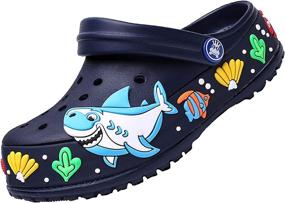 img 4 attached to Comfortable Aquarium Designed Lightweight Non Slip Boys' Shoes : Clogs & Mules