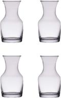 🍷 small glass wine carafes, 6.5 oz - set of 4 mini decanters - single serving carafes with coasters logo