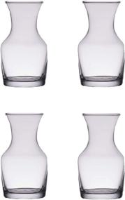 img 4 attached to 🍷 Small Glass Wine Carafes, 6.5 oz - Set of 4 Mini Decanters - Single Serving Carafes with Coasters