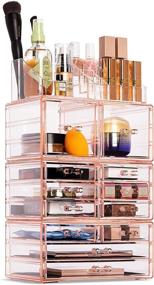 img 4 attached to 💄 Sorbus Makeup and Jewelry Storage Case Tower - Spacious Design - Ideal for Bathroom, Dresser, Vanity, and Countertop Organization - Pink