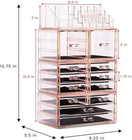 img 1 attached to 💄 Sorbus Makeup and Jewelry Storage Case Tower - Spacious Design - Ideal for Bathroom, Dresser, Vanity, and Countertop Organization - Pink