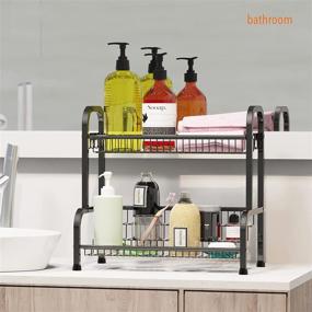 img 1 attached to Swedecor 2 Tier Large Spice Rack Organizer: Stylish Countertop Storage for Kitchen and Bathroom, Black