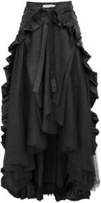 img 4 attached to Belle Poque Women's Steampunk Gothic Wrap Skirt with Victorian Ruffles for a Pirate-Inspired Look