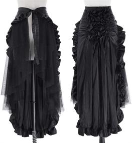 img 2 attached to Belle Poque Women's Steampunk Gothic Wrap Skirt with Victorian Ruffles for a Pirate-Inspired Look