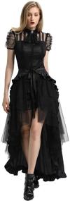 img 1 attached to Belle Poque Women's Steampunk Gothic Wrap Skirt with Victorian Ruffles for a Pirate-Inspired Look