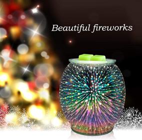 img 1 attached to 🎇 Enhance Your Living Space with our 3D Fireworks Glass Electric Wax Warmer: The Perfect Fragrance Warmer for Home and Office Decor, Bedroom Ambiance, and Thoughtful Gifts