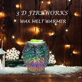 img 2 attached to 🎇 Enhance Your Living Space with our 3D Fireworks Glass Electric Wax Warmer: The Perfect Fragrance Warmer for Home and Office Decor, Bedroom Ambiance, and Thoughtful Gifts