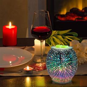 img 3 attached to 🎇 Enhance Your Living Space with our 3D Fireworks Glass Electric Wax Warmer: The Perfect Fragrance Warmer for Home and Office Decor, Bedroom Ambiance, and Thoughtful Gifts