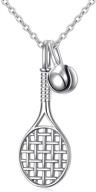 🎾 s925 sterling silver tennis racket pendant necklace: perfect gift for tennis sports lovers, 18-20 inches logo