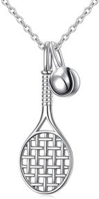 img 4 attached to 🎾 S925 Sterling Silver Tennis Racket Pendant Necklace: Perfect Gift for Tennis Sports Lovers, 18-20 Inches