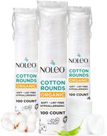 🌿 noleo organic cotton rounds: gentle makeup remover pads, baby wipes | 300 count, small size logo