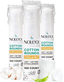 img 4 attached to 🌿 Noleo Organic Cotton Rounds: Gentle Makeup Remover Pads, Baby Wipes | 300 Count, Small Size