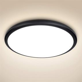 img 4 attached to Enhance Your Space with the bedee 24W Round Ceiling Light Fixtures - IP44 Waterproof LED Lights Flush Mount Black,12 Inch Ceiling Lamp for Kitchen Bathroom Bedroom Hallways Stairwell - 2040 Lumens 4200K Super Bright, Natural White.