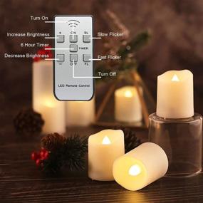 img 1 attached to 🕯️ Homemory Rechargeable Flameless Votive Candles: 12PCS Electric Fake Candle Set with Remote Control and Timer in Warm White - USB Charging Cable Included