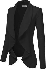 img 3 attached to Doublju Classic Women's Clothing: Draped Front Blazer - Enhanced SEO