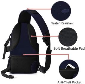 img 1 attached to 📸 MOSISO Camera Sling Bag with Tripod Holder, Shockproof Photography Camera Backpack for DSLR/SLR/Mirrorless Cameras. Removable Modular Inserts; Compatible with Canon, Nikon, Sony, Fuji. Navy Blue.