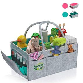 img 4 attached to 👶 Homey Grips Turquoise Baby Diaper Caddy Organizer: Essential Nursery Storage for New Parents on the Go