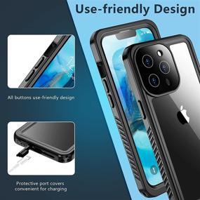 img 1 attached to Eonfine iPhone 13 Pro Max Case Waterproof, IP68 Full Body Cover with Built-In Screen Protector, Heavy-Duty Shockproof Case (Black) - Compatible with iPhone 13 Pro Max