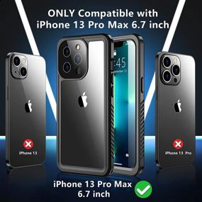 img 3 attached to Eonfine iPhone 13 Pro Max Case Waterproof, IP68 Full Body Cover with Built-In Screen Protector, Heavy-Duty Shockproof Case (Black) - Compatible with iPhone 13 Pro Max