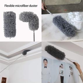 img 1 attached to 🧹 Extra Flexible Microfiber Head Midoneat Lambswool Duster - Long Reach/Extendable Up to 86" for Cleaning High Ceiling Fan, Interior Roof, Cobweb, Keyboard, Furniture