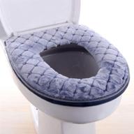 🚽 gray wdshcr toilet seat cover – soft thicker washable cushion for bathroom, zippered pads for home toilets, reusable and warmer seat cover logo