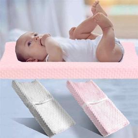 img 3 attached to Vextronic Soft Minky Dots Plush Changing Pad Cover – Breathable Table 👶 Sheets, Wipeable Diaper Changing Pad – 2 Pack for Baby Boys and Girls