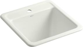 img 2 attached to Premium KOHLER K-19022-1-NY Park Falls Utility Sink: Top-Mount/Undermount with Single Faucet Hole in Dune - A Perfect Combination of Style and Functionality
