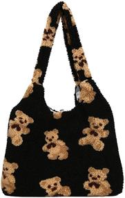 img 4 attached to Pagreberya Fluffy Tote Bag: Large Plush Shoulder 👜 Bag - Cute Y2K Purse for Women, Girls, and Students