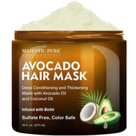majestic pure avocado and coconut hair mask: deep conditioning, biotin-infused treatment for healthy, hydrated hair - sulfate free, 16 fl oz logo
