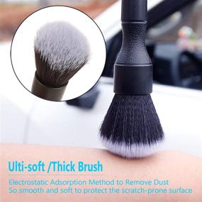 img 3 attached to 🚗 Premium Car Detailing Brush Set - Professional Auto Detail Brush Kit for Delicate Surfaces, Interior & Exterior Cleaning - No Scratch Design for Air Vent, Engine Bay, Dashboard, Seat, Wheel, Engine, and Wheel Nut