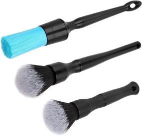 img 4 attached to 🚗 Premium Car Detailing Brush Set - Professional Auto Detail Brush Kit for Delicate Surfaces, Interior & Exterior Cleaning - No Scratch Design for Air Vent, Engine Bay, Dashboard, Seat, Wheel, Engine, and Wheel Nut