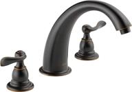 🛀 enhance your bathing experience with delta faucet windemere 2-handle widespread roman tub faucet trim kit in oil rubbed bronze - deck-mount, bt2796-ob (valve sold separately) логотип